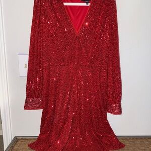 Maggy London Vibrant Red Sequin Dress